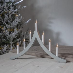 LED dekoratīvais svečturis Star Trading Pagod , 40cm, 7LED, IP20, pelēks