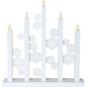 LED dekoratīvais svečturis Star Trading Snowfall , 48cm, 5LED, IP20, balts
