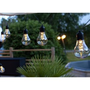 LED āra virtene Star Trading Glow, WW, 4,05m, 30LED, IP44, 2xAA, Ar taimeri