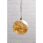 LED dekorācija Star Trading stikla bumba Bauble Glow Amber , 21cm, 80LED, IP20