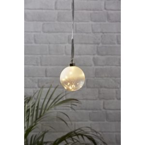 LED dekorācija Star Trading stikla bumba Bauble Glow, 11cm, 15LED, IP20, 3xAA