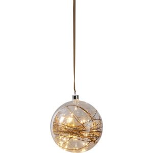LED dekorācija Star Trading stikla bumba Bauble Glow, 21cm, 40LED, IP20