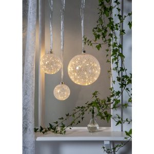 LED dekorācija Star Trading stikla bumba Bauble Glow Snow, 16,50cm, 30LED, IP20 LED dekorācija Star Trading stikla bumba Bauble Glow Snow, 16,50cm, 30LED, IP20