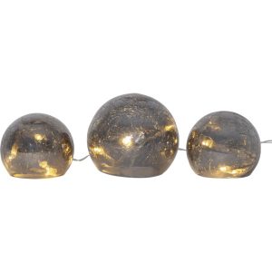 LED dekorācija Star Trading stikla bumbas Triss, 9cm, 10LED, IP20, 2xAA