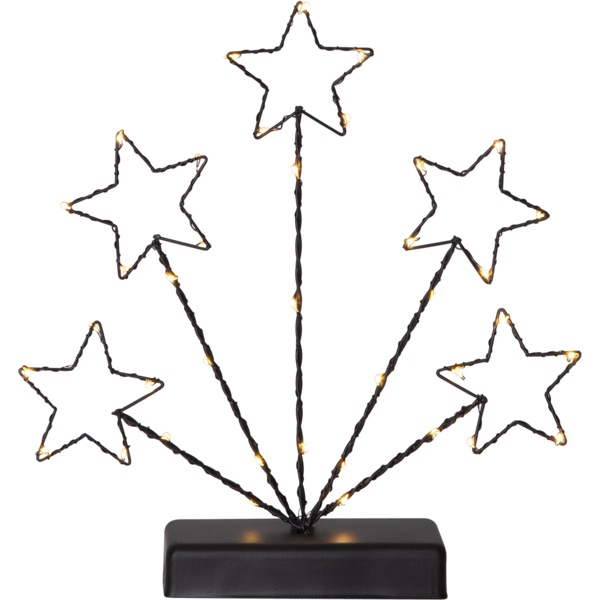 LED dekorācija Star Trading zvaizgne Stary, 27,50 cm, 38LED, IP20, 3xAA