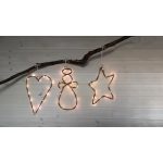 LED dekorācija Star Trading sirds Willy, 40cm, 25LED, IP20, 3xAA