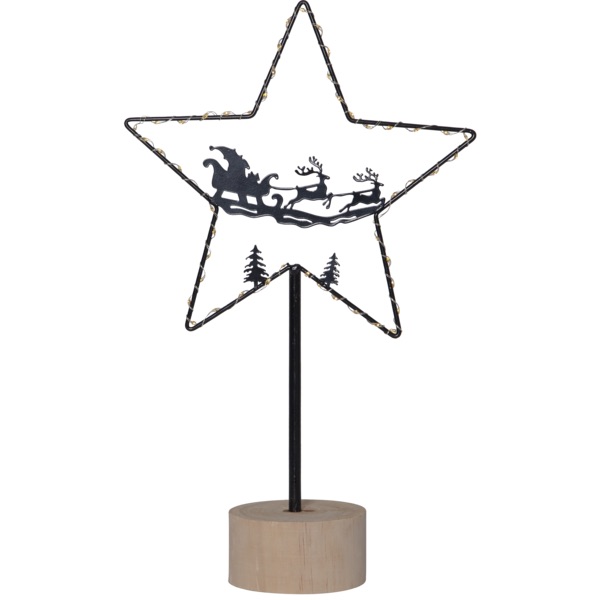LED dekorācija Star Trading zvaigzne Glimta, 40cm, 50LED, IP20, 2xAA