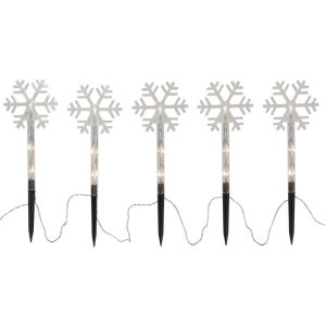 LED āra dekorācija sniegpārslas Wandy Star Trading, WW, 25cm, 15LED, IP44, aprīkota ar taimeri