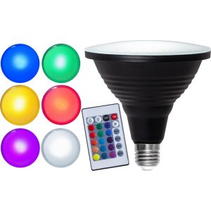 LED āra spuldze ar pulti Star Trading RGB+W Spotlight E27, PAR38, 445lm, IP65