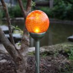 LED dārza gaismeklis ar saules bateriju Star Trading Roma Amber, 45cm, IP44