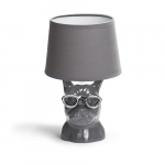 Galda lampa dekoratīva Aigostar Design Bulldog E14, Max. 40W, keramiska, Pelēka