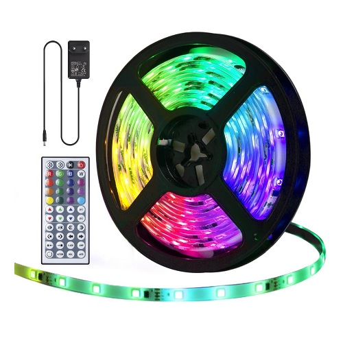 LED lentes komplekts Aigostar RGB Strip light, Max. 24W, 12V, 5m, 150LED, IP65, ar pulti