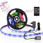 LED lentes komplekts ar mūzikas uztvērēju Aigostar RGB Strip 24W, 12V, 3m, 90LED, IP65