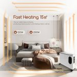 Elektriskais konvekcijas sildītājs ar ventilatoru Aigostar Blanc 800/1200/2000W, balts