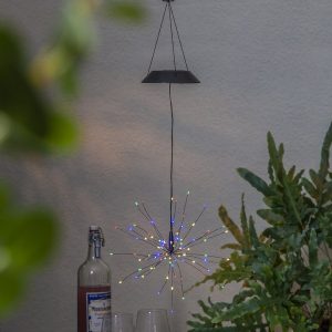 LED gaismeklis ar saules bat. piekarams Star Trading Firework Solar MC 26cm, 90LED, IP44