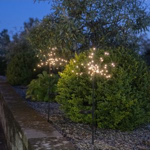 LED āra gaismekļi ar saules bat. 2gb. Salūts Star Trading Firework Solar WW 60cm, 45LED, IP44