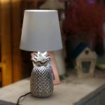 Galda lampa dekoratīva Aigostar Design Pineapple E14, Max. 40W, keramiska, Balta/Sudraba