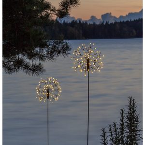 LED āra gaismeklis ar saules bat. Salūts Star Trading Firework Solar WW 85cm, 92LED, IP44