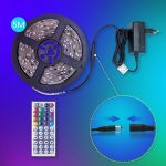 LED lentes komplekts Aigostar RGB Strip light, Max. 24W, 12V, 5m, 150LED, IP65, ar pulti