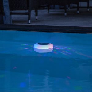 Dekoratīvais gaismeklis ar saules bateriju Star Trading Pool light 19cm, RGB+W, IPX5