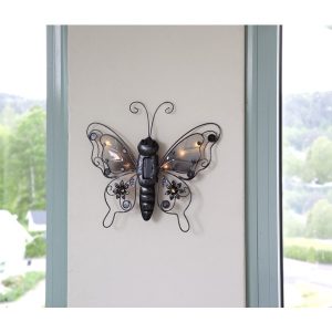 Dekoratīvais gaismeklis ar saules bateriju Star Trading Butterfly 39cm, IP44
