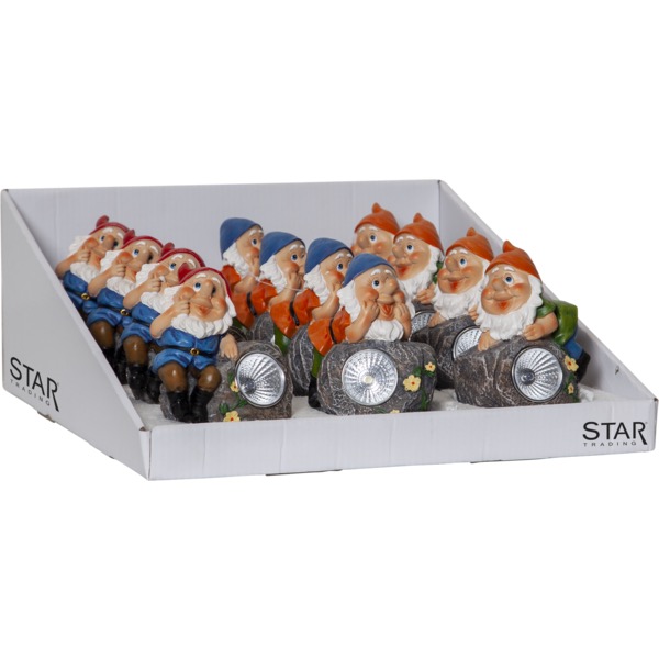 Dekoratīvie gaismekļi ar saules baterijām Star Trading Gnomy, 12gb, 10cm, IP44