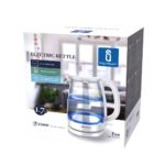 Elektriskā tējkanna stikla Aigostar Eve 1.7l, 2200W, Stikla/Balta, LED