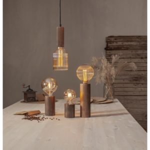 Galda lampa dekoratīva Star Trading TUB E27, 10cm, IP20, Max. 25W, ar slēdzi, koka