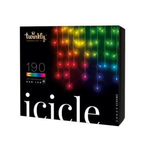 Viedā LED lampiņu virtene Twinkly Icicle RGB, Gen II, 5×0.6m, 190LED, IP44, BT+WiFi