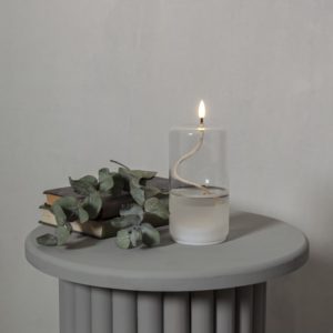 LED svece ar stikla kupolu Star Trading FLAMME FLOAT 17.5cm, IP20, 3xAAA, ar taimeri