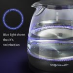 Elektriskā tējkanna stikla Aigostar Elfin 1l, 2200W, Stikla/Melna, LED