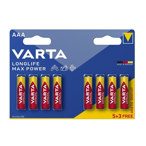 Baterijas AAA Varta LongLife Max Power 4703, LR03, MN2400, Alkaline, 8gb.