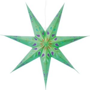LED dekorācija Zvaigzne Star Trading Siri, zaļa, 70x70cm, E14, Max. 25W, IP20