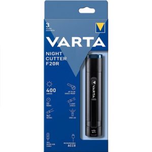LED lukturis lādējams Varta Night Cutter F20R 6W, 400lm, IPX4, 2600mAh, USB