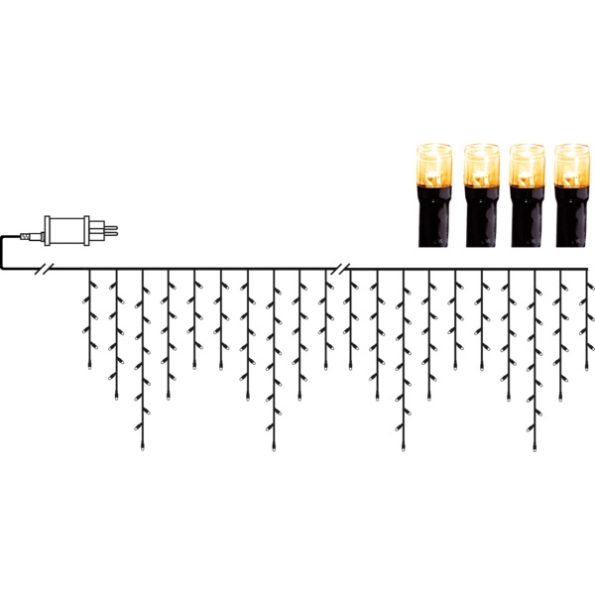 LED āra virtene lāstekas Star Trading Icicle Golden 24×0.55m, 960LED, 1900K, IP44