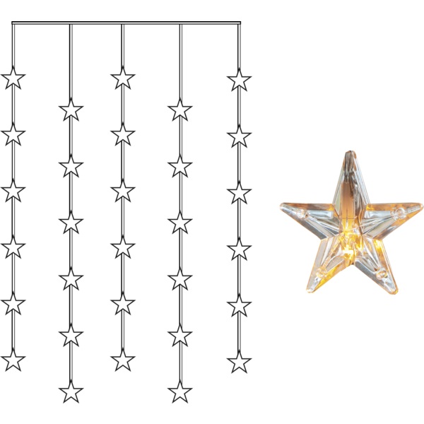 Led virtene zvaigžņu aizkars Star Trading Star Curtain, WW, 0.9×1.2m, 30LED, IP20