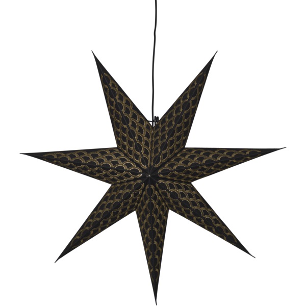 Papīra zvaigzne piekarama Star Trading Brodie 60x60cm, melna