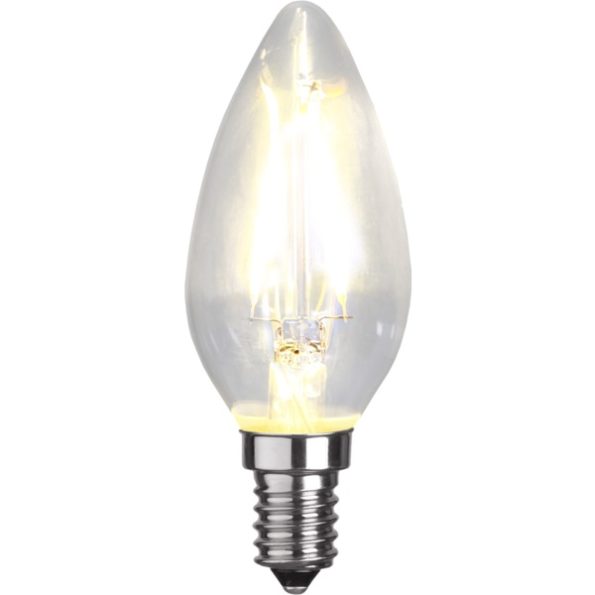 LED spuldze filament Star Trading Clear E14, C35, 1.5W, 150lm, 2700K, IP44