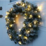 Āra mākslīgais vainags ar LED gaismām Star Trading Edmonton, 50cm, 30LED, WW, IP44