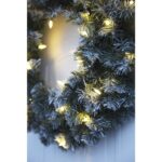 Āra mākslīgais vainags ar LED gaismām Star Trading Edmonton, 50cm, 30LED, WW, IP44