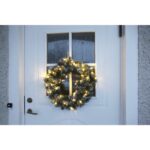 Āra mākslīgais vainags ar LED gaismām Star Trading Edmonton, 50cm, 30LED, WW, IP44