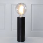Galda lampa deko spuldzei ar slēdzi Star Trading TUB E27, 25cm, IP20, Max 25W, melna