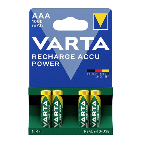 Lādējamas baterijas AAA Varta Accu Power R2U 1000mAh, 1.2V, NiMH, 4gb.