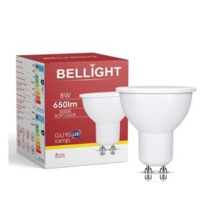 Led spuldze Bellight GU10 spot, 8W, 650lm, 3000K