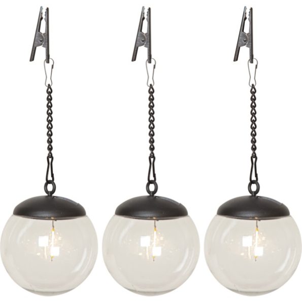 Dekoratīvie gaismekļi ar saules baterijām Star Trading Globe Filament 3gb., 29cm, IP44