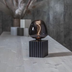 Galda lampa deko spuldzei Star Trading Box, E27, IP20, ar slēdzi, melna
