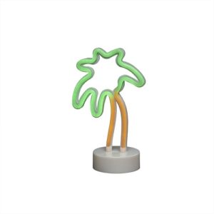 LED galda dekors Neona Konstsmide Palm Tree Neon 25.5cm, 100LED, IP20, 3xAA, ar taimeri