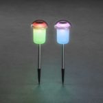 LED dārza gaismekļi ar saules baterijām 2gb. Konstsmide Assisi 2in1, 40cm, WW/RGB, IP44