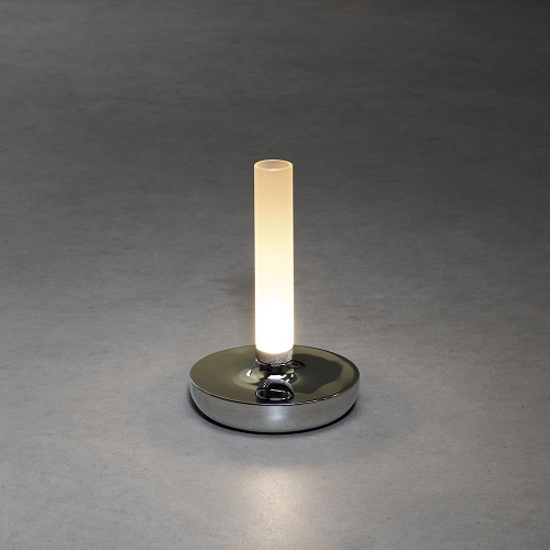 LED lampa/vāze uzlādējama Konstsmide Biarritz USB, 25cm, 2.5W, 50lm, CCT, DIM, IP54, Silver