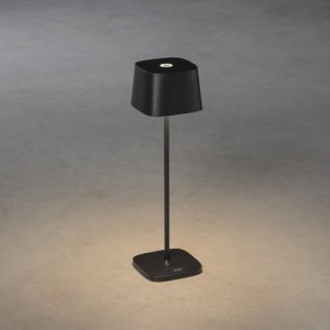 LED galda lampa uzlādējama Konstsmide Capri USB, 36cm, 2.2W, 180lm DIM, 2700/3000K, IP54, Black